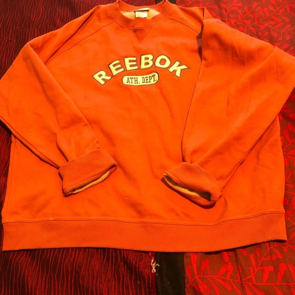 Vintage Reebok large man’s orange sweatshirt, used but in good shape - Picture 1 of 5